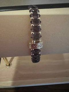 Amethyst with Silver Beads
