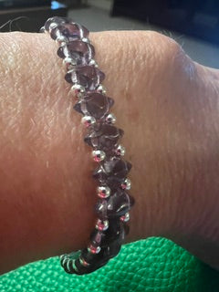 Amethyst with Silver Beads