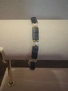 Gemstone bracelet Lapis Lazuli, Gold Hermatite and Pearl Ceylon